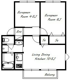河原サンハイツ　Ｂ 間取り図