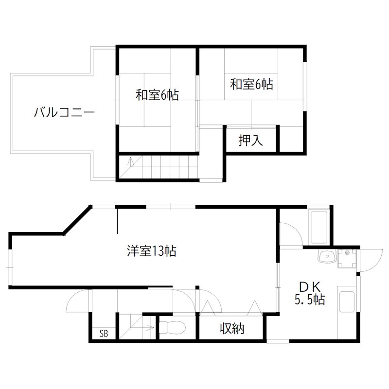 野口町戸建 間取り図