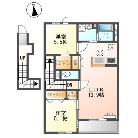 高砂市中島1丁目新築アパート 間取り図