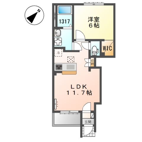 高砂町木曽町新築アパート 間取り図