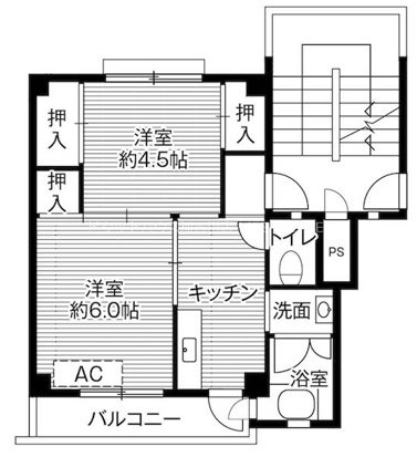 ビレッジハウス十王堂1号棟 間取り図
