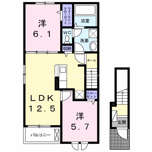 アンソレイエ加古川山手 間取り図