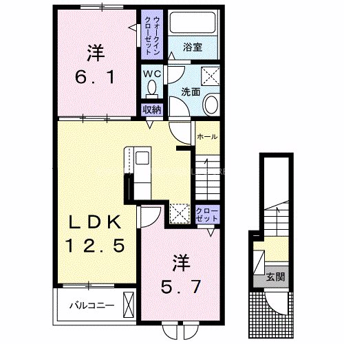 アンソレイエ加古川山手 間取り図