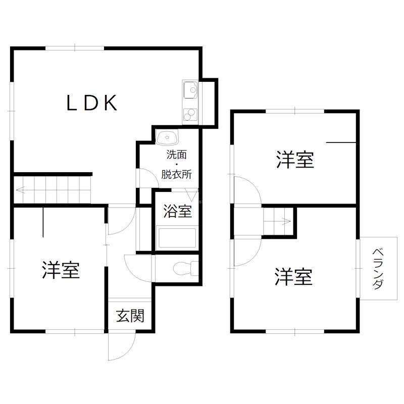 米田町戸建 間取り図