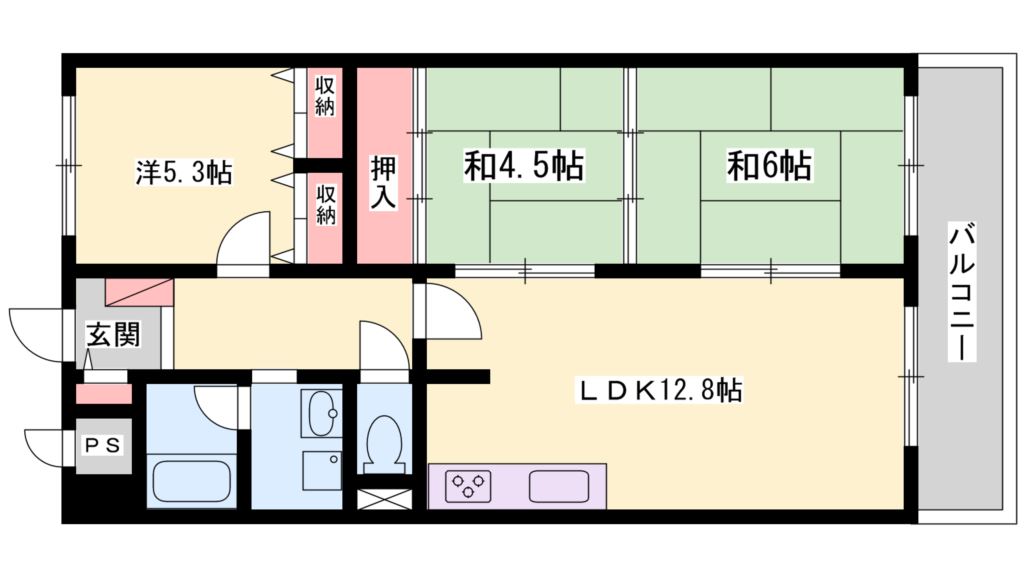 加古川グリーンシティＢ棟 間取り図