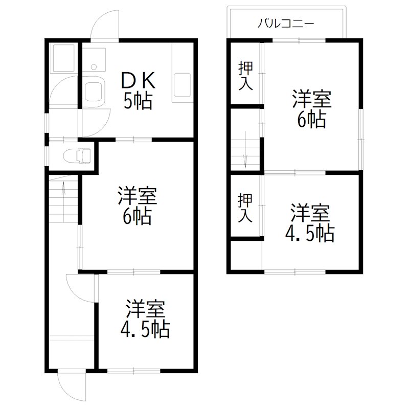 河原貸家 間取り図