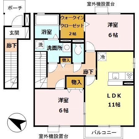 ローズコート篠原A棟 間取り図