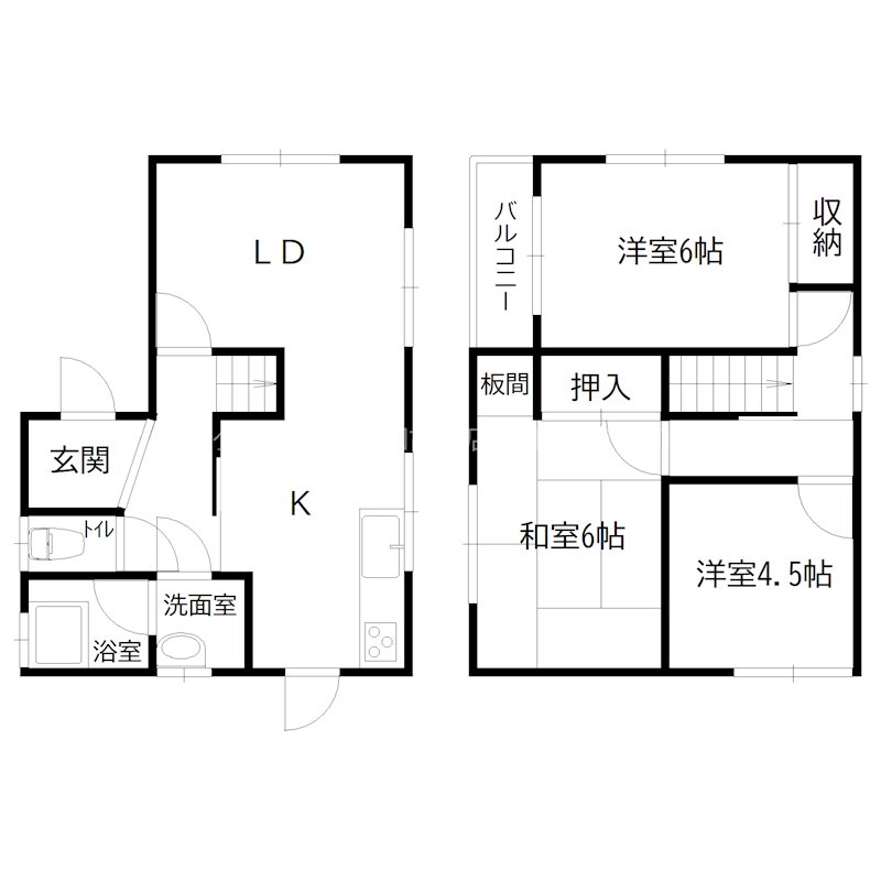 別府町新野辺北町二丁目戸建 間取り図