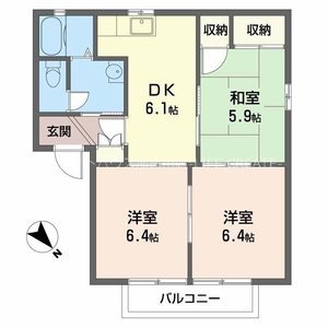サンシャインハイツ梅井Ⅱ 間取り図