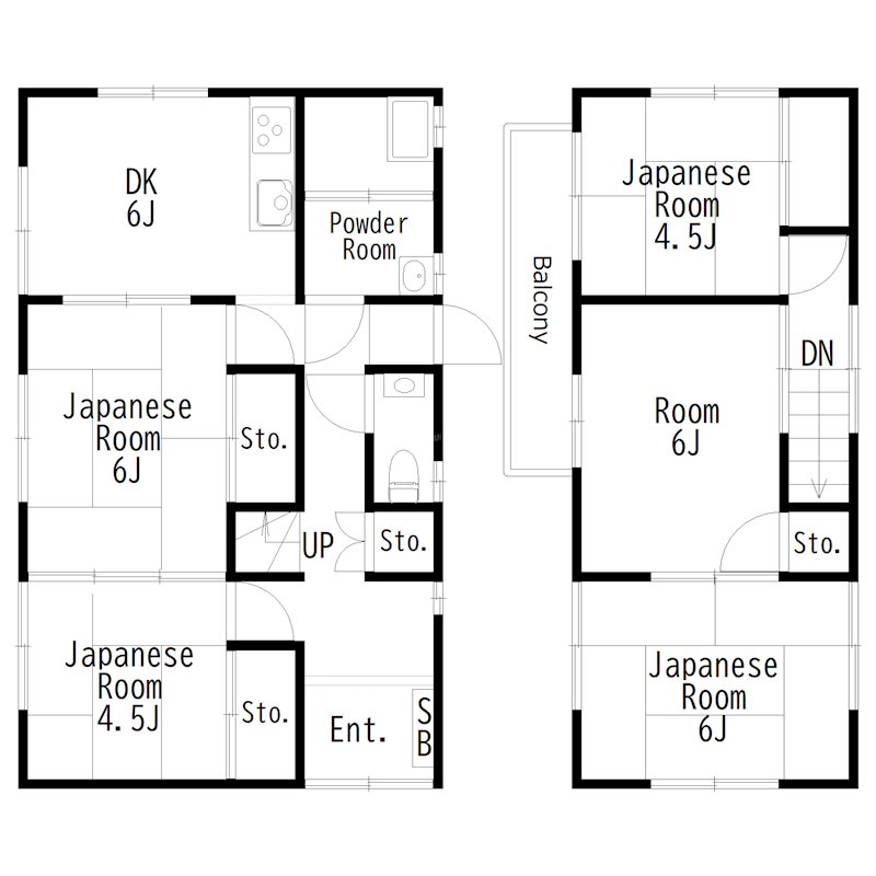平岡町新在家貸家 間取り図