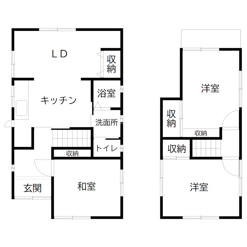 播磨町二子戸建 間取り図