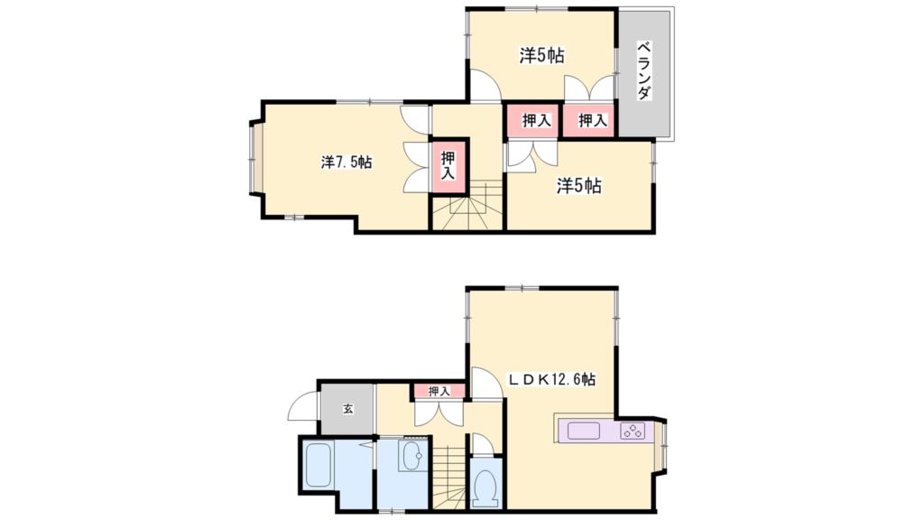 ロレ－ヌハイツ加古川美乃利 間取り図