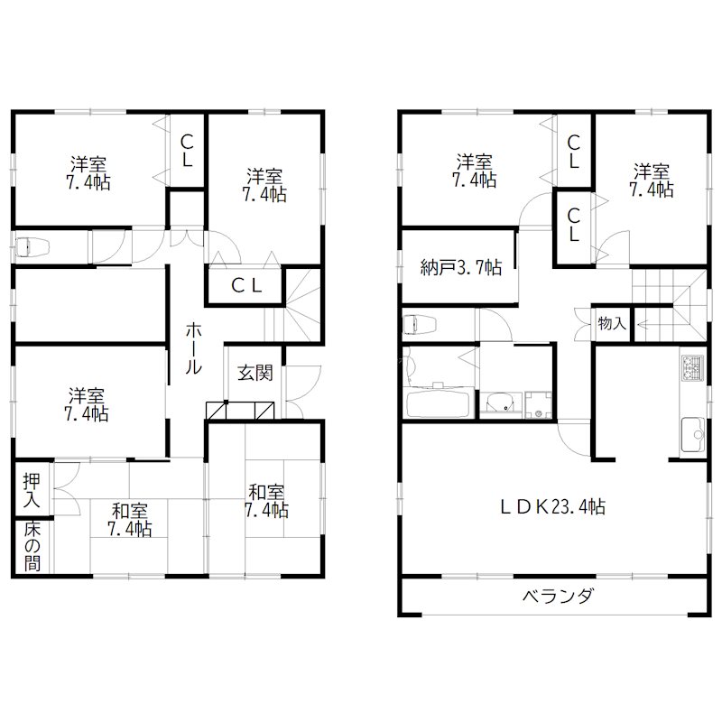 古田1丁目戸建 間取り図