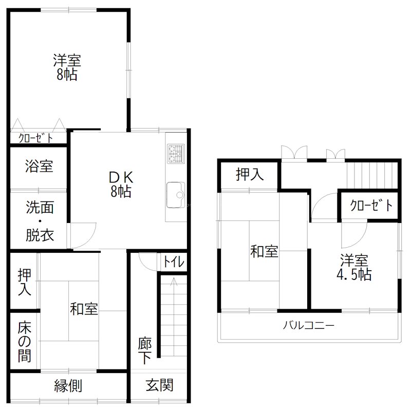 高砂市曽根町貸戸建住宅 間取り図