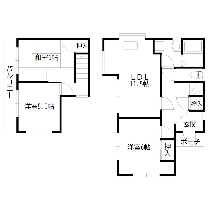 北野戸建 間取り図