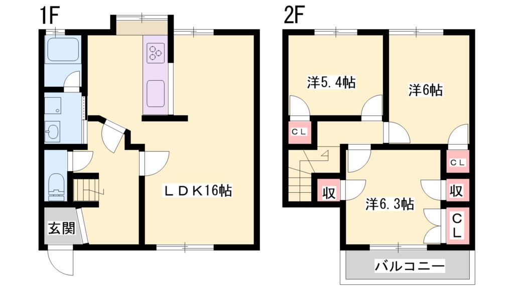 ロレーヌハイツ宝殿２&amp;times;４II 間取り図