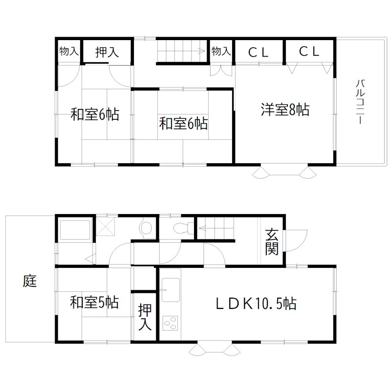尾上町貸家 間取り図