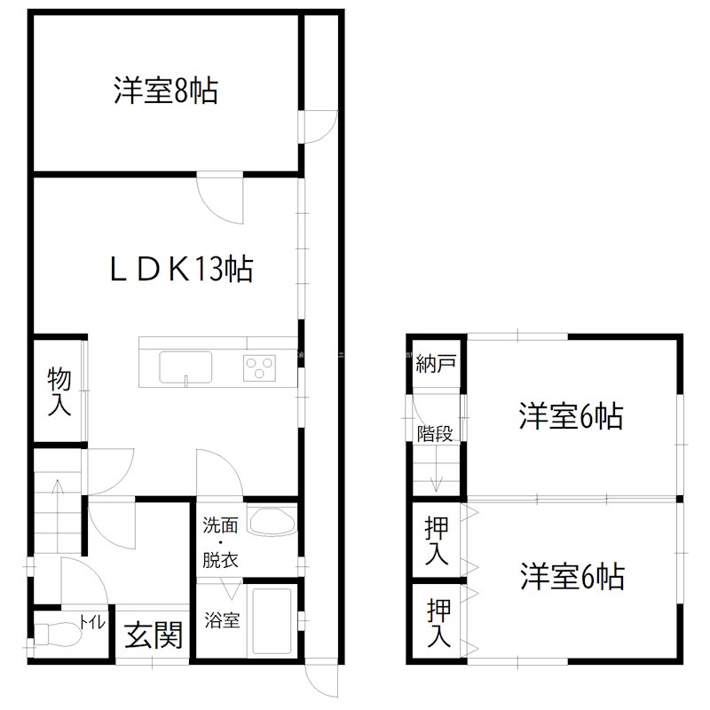 高砂市鍵町戸建 間取り図