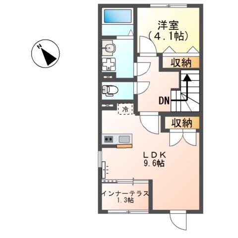 高砂市荒井町若宮新築アパート 間取り図