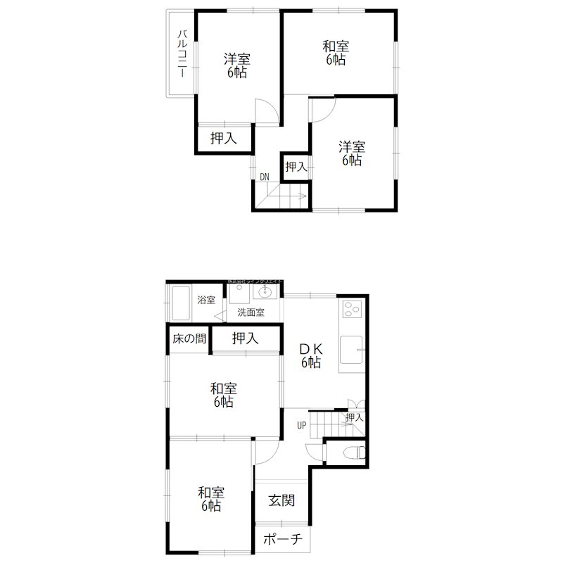 加古川町南備後貸家 間取り図