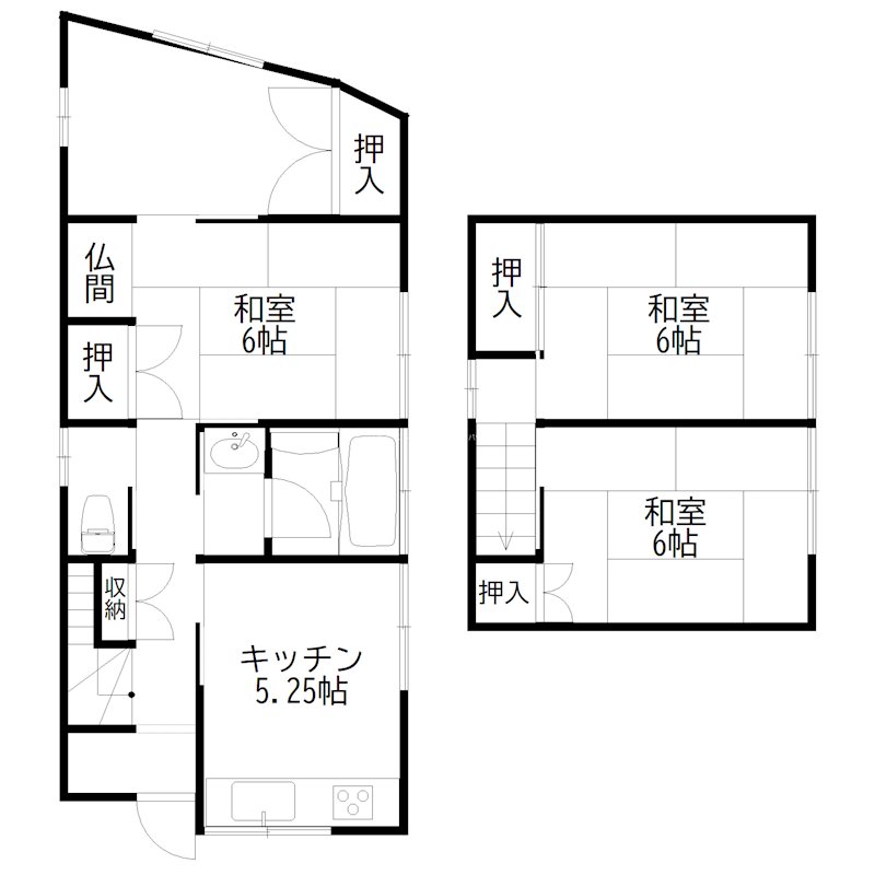 平岡町土山戸建 間取り図