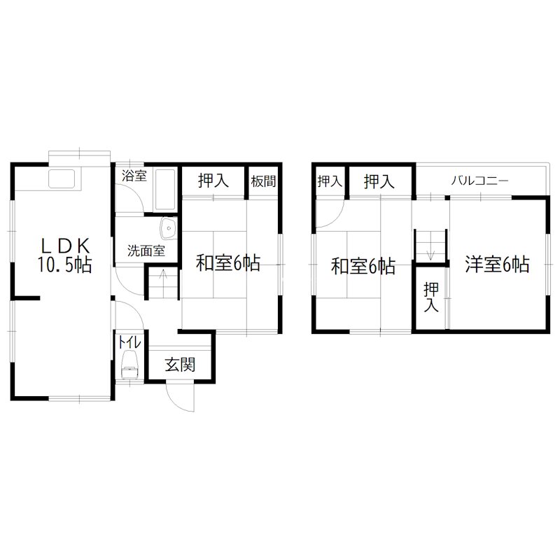平岡町高畑戸建 間取り図