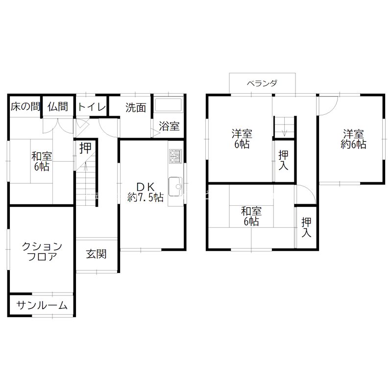 伊保崎南　中古戸建 間取り図