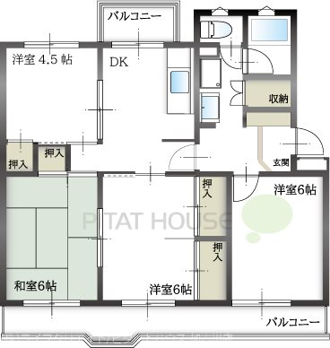 尾上グリーンハイツ　Ｄ棟 間取り図