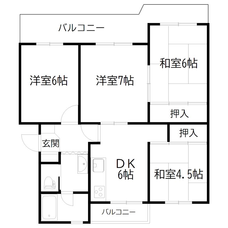 明石二見ハイツ参号棟 間取り図