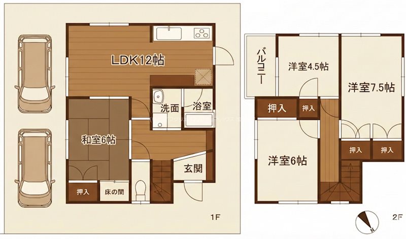 高砂市中筋5丁目　貸家 間取り図