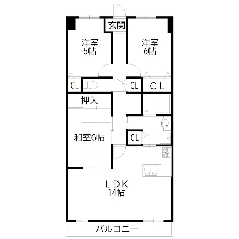 サンシティ本荘弐番館 間取り図