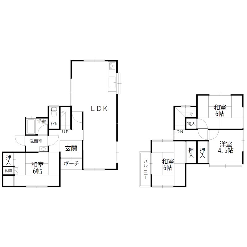 友沢戸建Ⅰ 間取り図