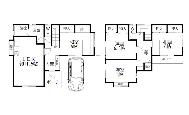 播磨町南大中　戶建賃貸 間取り図
