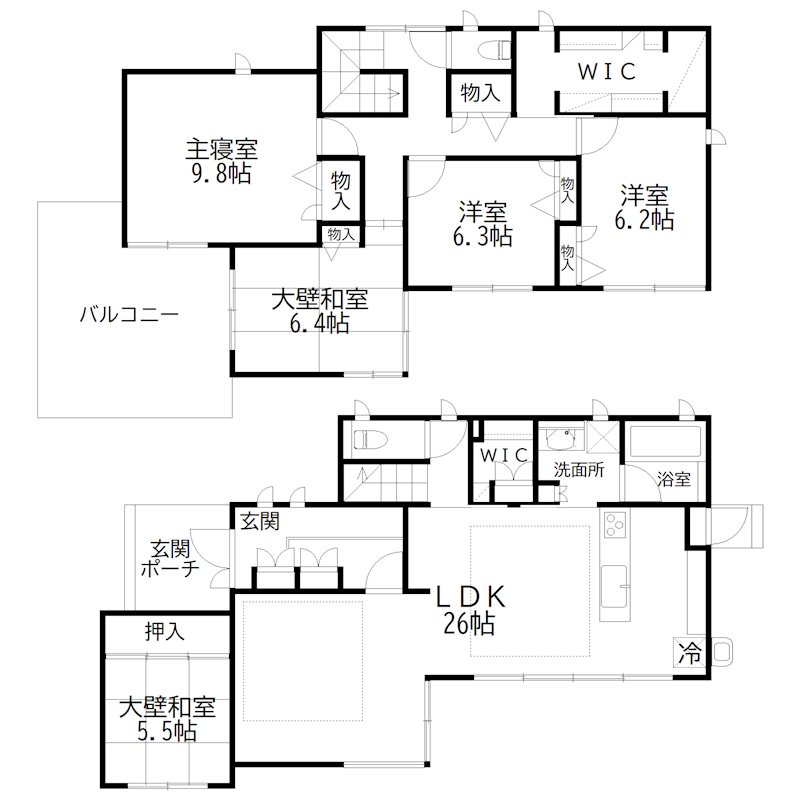 加古川市加古川町溝之口住宅 間取り図