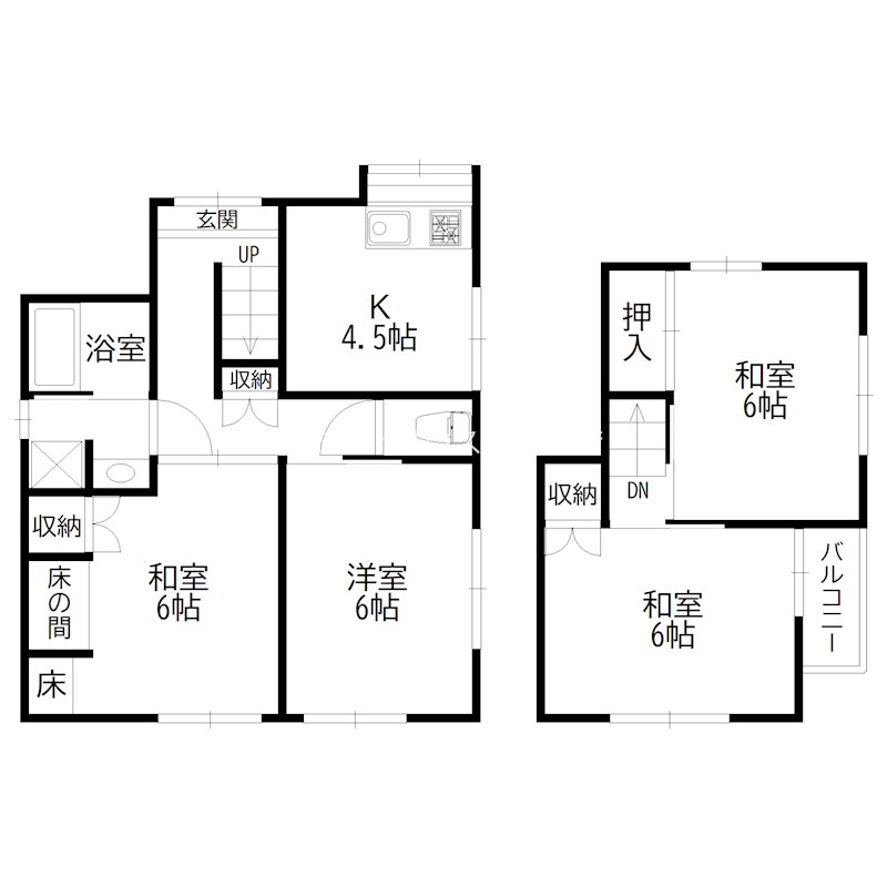 高砂市曽根町　貸戸建 間取り図