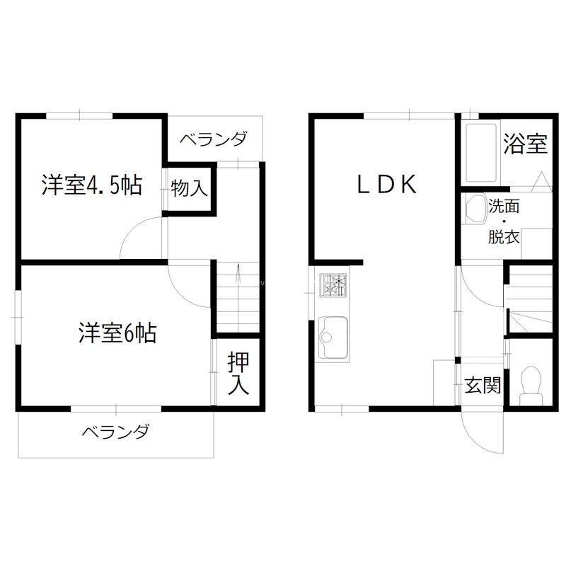 米田町戸建 間取り図
