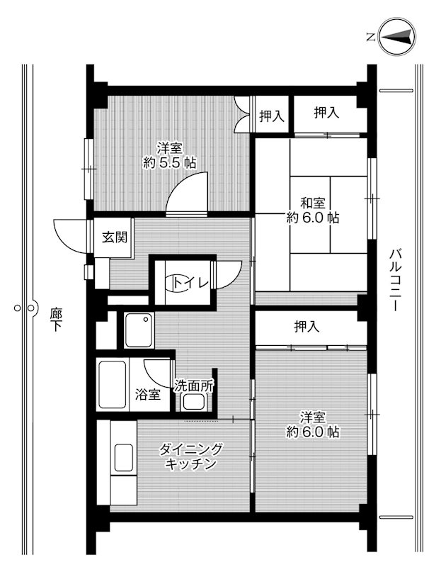 ビレッジハウス尾上１号棟 間取り図