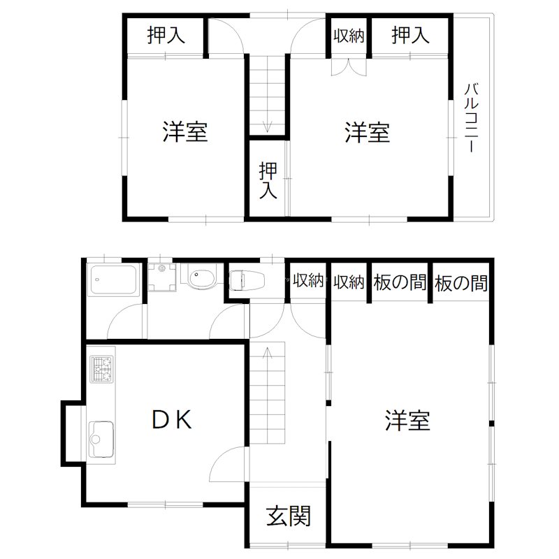 加古川町友沢戸建 間取り図