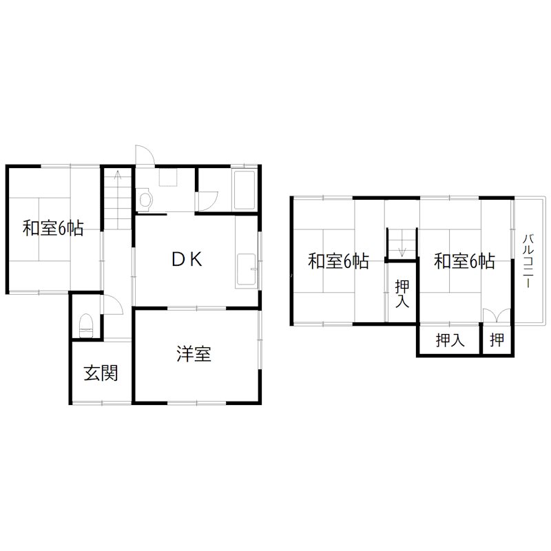 阿弥陀町北池戸建 間取り図