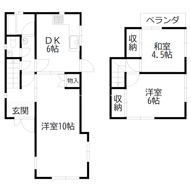 間取り 米田町平津 戸建て 間取り図