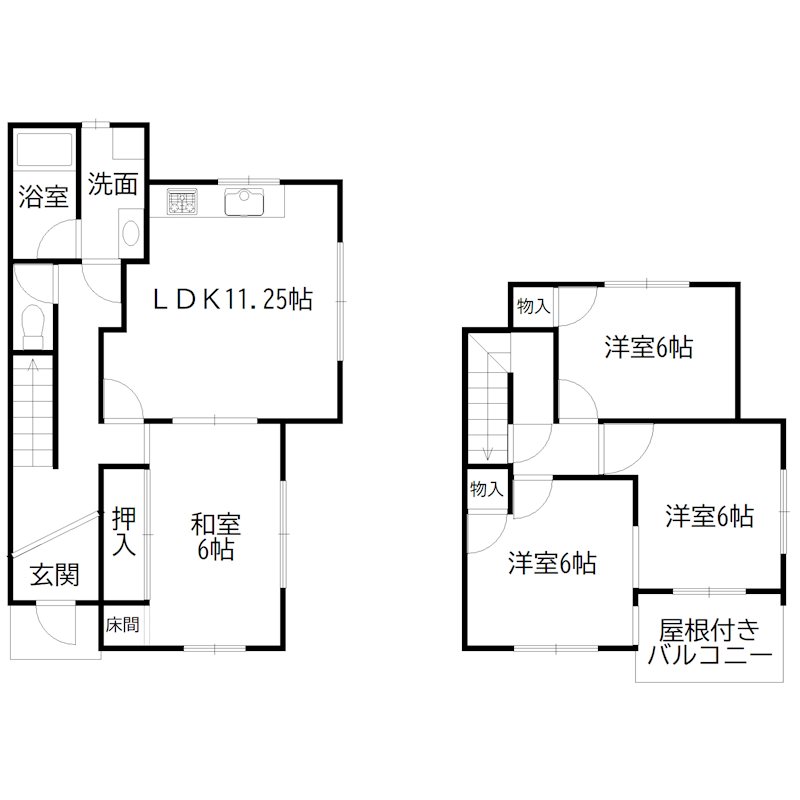 加古川市野口町北野　戸建 間取り図