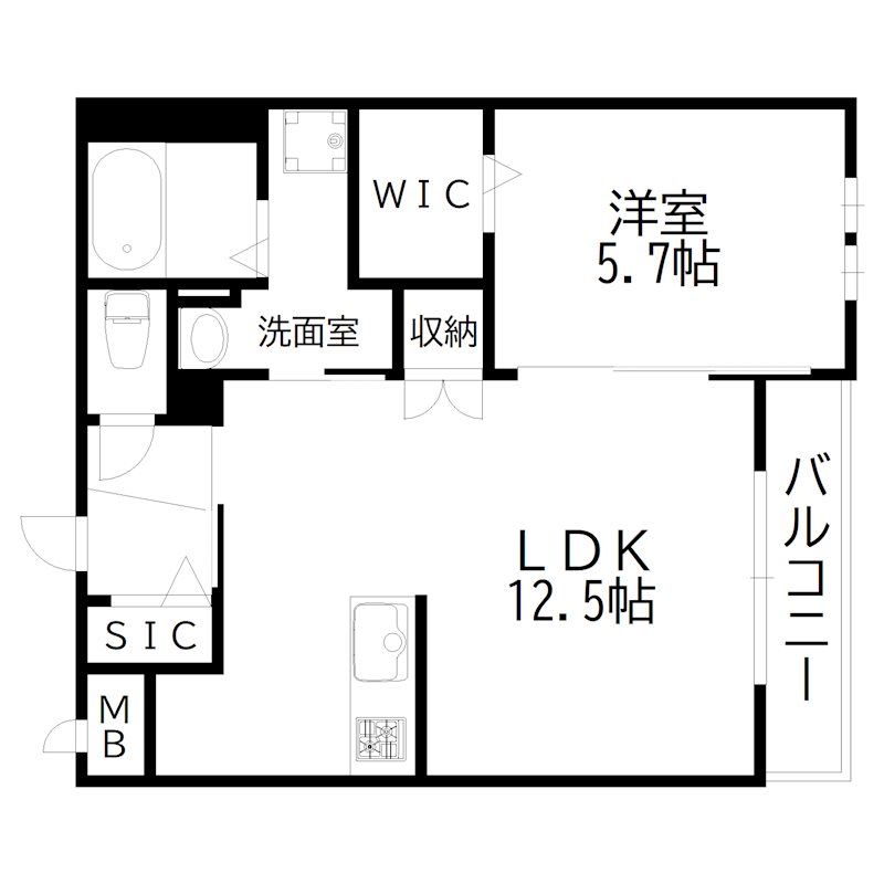 KAYS&amp;#39; SUITE Sunny Med. 間取り図