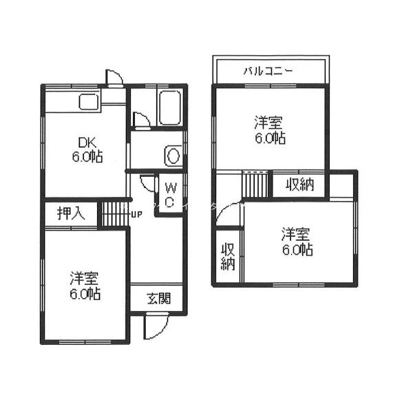 野口町野口貸家 間取り図