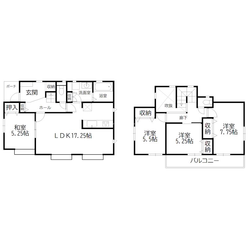 播磨町南野添2丁目　戸建て 間取り図