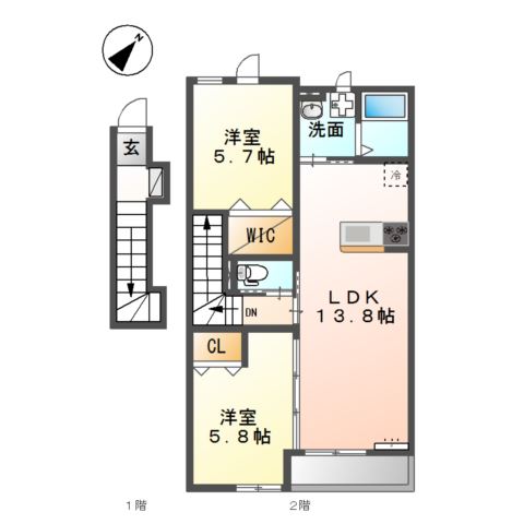 ロココハイムＳ 間取り図