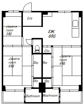 ビレッジハウス宮の前1号棟 間取り図