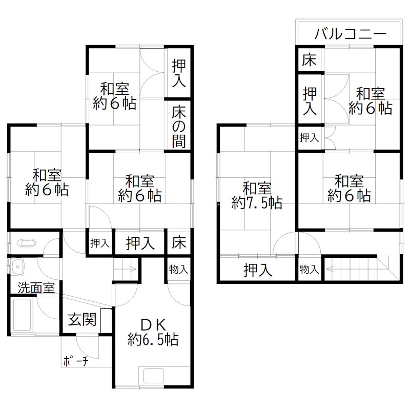 加古郡播磨町宮西1丁目戸建 間取り図