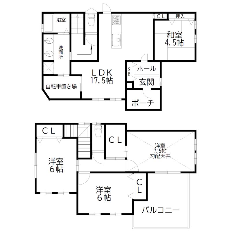 北在家貸一戸建 間取り図