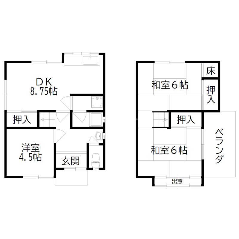 池田戸建貸家 間取り図