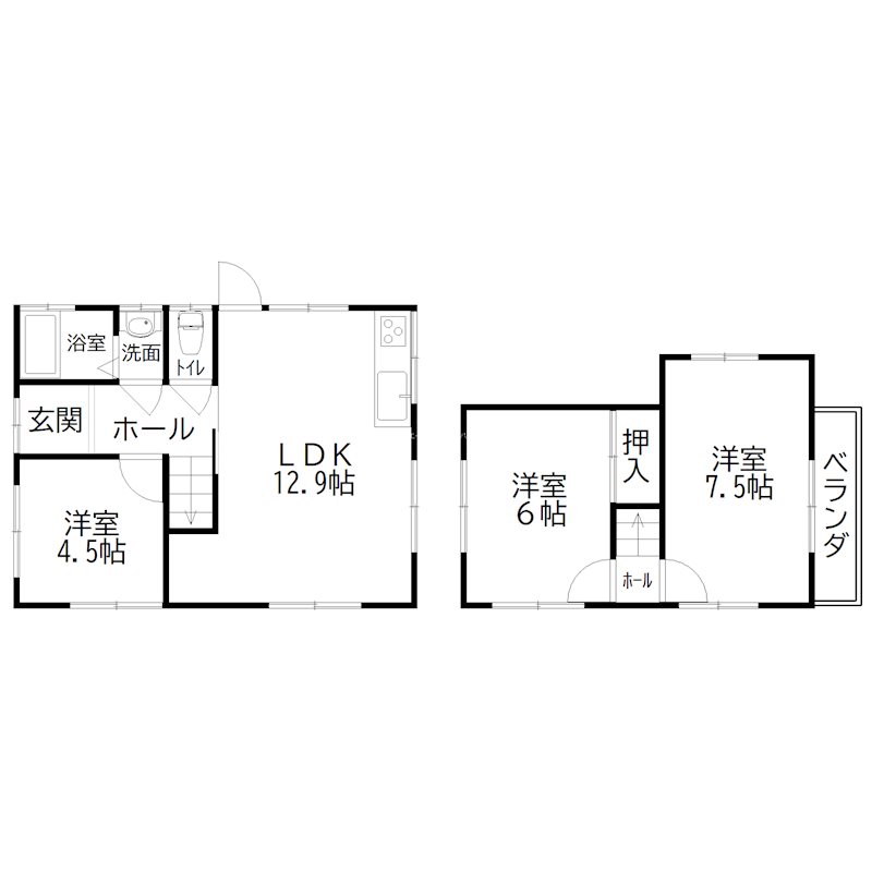 高砂市中島　戸建 間取り図